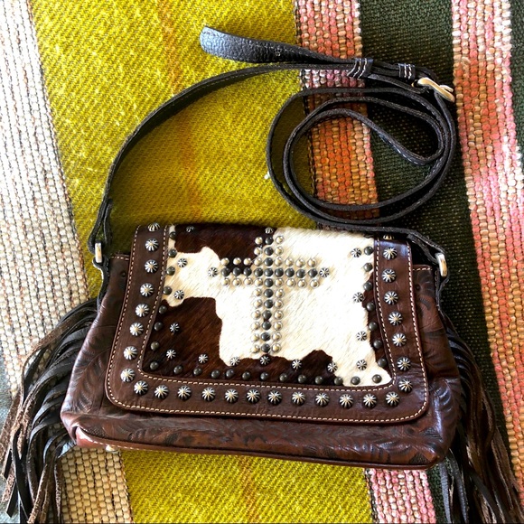American West Leather Cowhide Purse - Picture 1 of 9